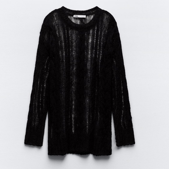 Open work cable knit sweater - Picture 6 of 8